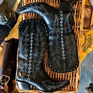 Luchesse Black Turquoise Boot Charlie 1 Horse 7.5